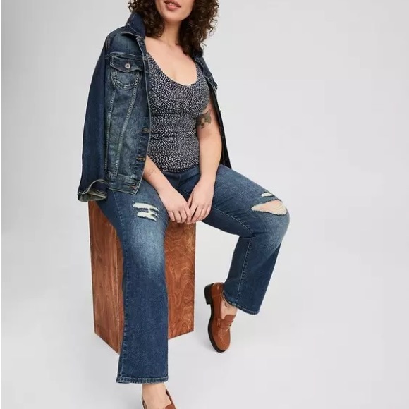 NWT Torrid Navy Dot Mesh Shirred Tee – Size 1 - Picture 2 of 6